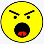 very angry smiley face